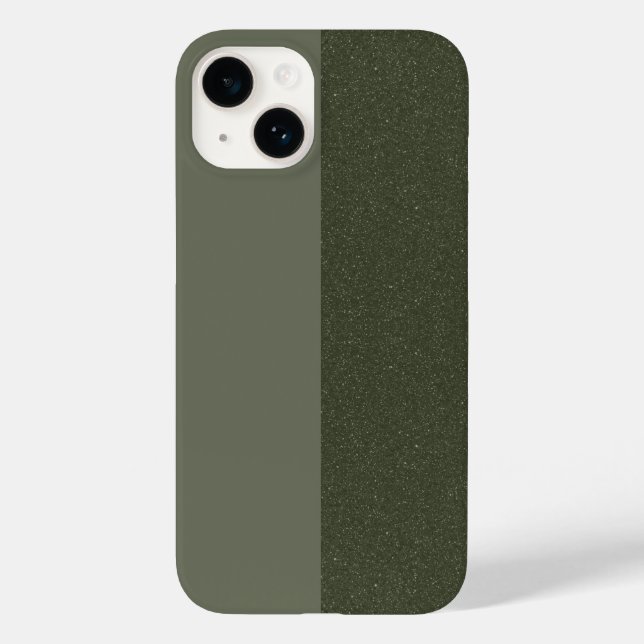 Custom Two-Tone Moss Green Texture iPhone 14 Fall Case-Mate iPhone Hülle (Rückseite)