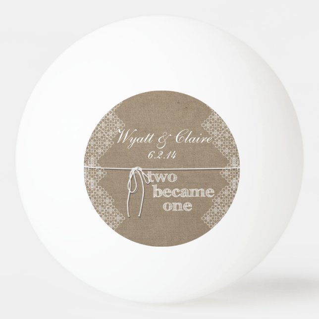 Custom Two wurde eine Hochzeit Tischtennisball (Rückseite)