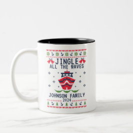 Custom Uggge Christmas Cruise Family Matching Grou Zweifarbige Tasse