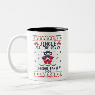 Custom Uggge Christmas Cruise Family Matching Grou Zweifarbige Tasse