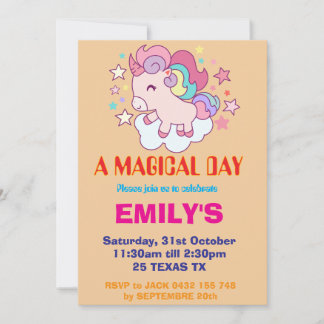 Custom Unicorn Geburtstag Einladung 1. Geburtstag