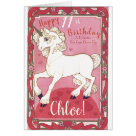 Custom Unicorn Paper Doll Geburtstagskarte