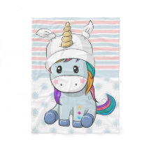 Custom Unicorn Small Baby Boys Fleece Blanket