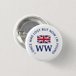Custom Union Jack MONOGRAM Button