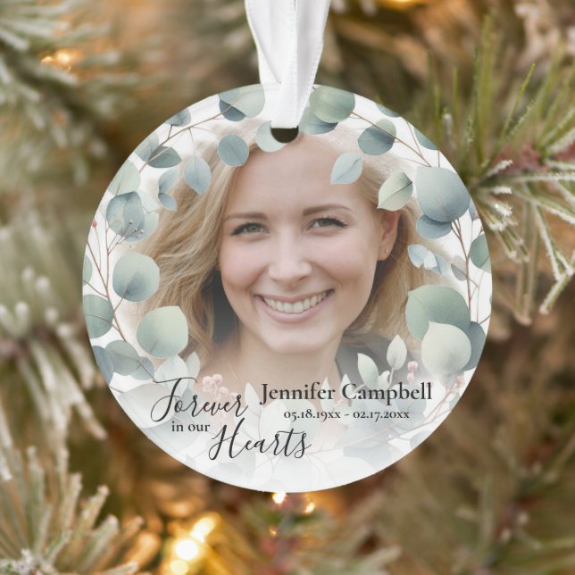 Custom Unique Classic Beileid floral Memorial Ornament (Baum)