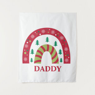 Custom Unique Familie Weihnachten Boho Rainbow Wandteppich