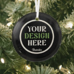 custom, unique, sleek & minimalist ornament aus glas<br><div class="desc">This design is accessible to all. Feel free to customize the logo,  images,  text,  and colors according to your preferences. Thank you very much.</div>