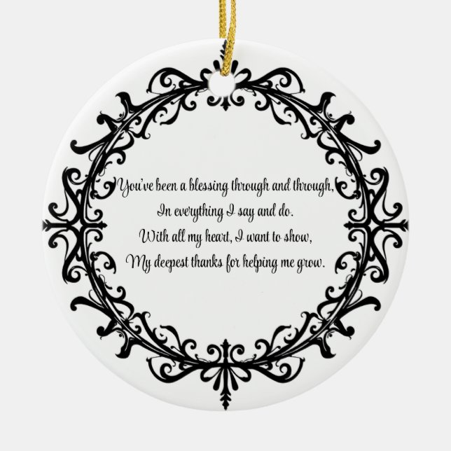 Custom Unisex Blühte Mentor Vielen Dank Keramik Ornament (Vorne)