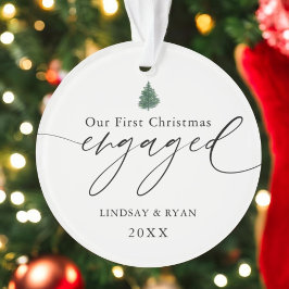 Custom Unser erstes Verlobtes Foto Weihnachten Orn Ornament