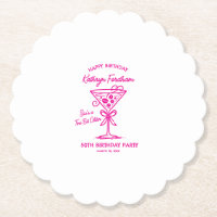 Custom Untersetzer 50. Geburtstag Pink Espresso Ma