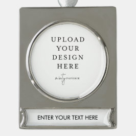 Custom Upload your Photo Banner-Ornament Silber