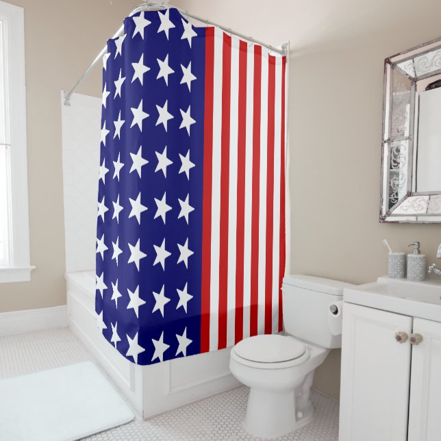 Custom USA American Flag Design Muster Duschvorhang (Beispiel)