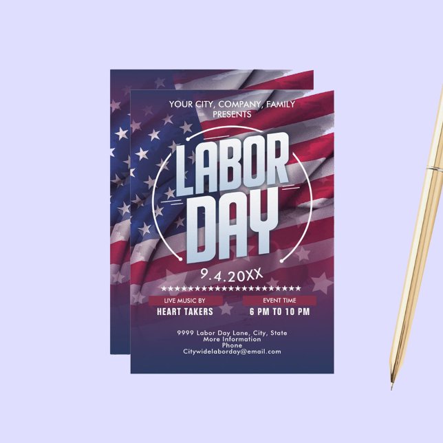 Custom USA Flag Labour Day Celebration Event Einladung (Custom USA Flag Labor Day Celebration Event Invitation)