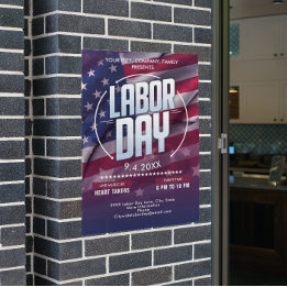 Custom USA Flag Labour Day Celebration Event Poster