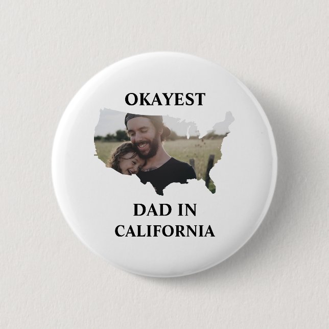 Custom USA Foto Tokest Papa Vathers Tag Button (Vorderseite)