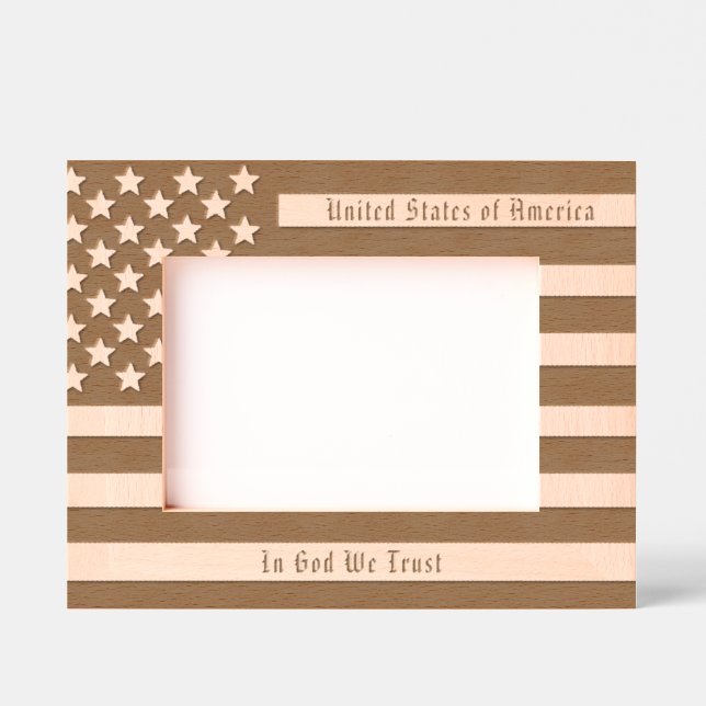 Custom USA Motto und American Flag Geätzte Rahmen (Vorderseite)