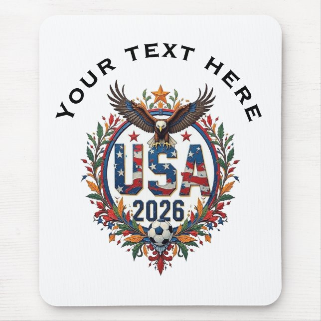 Custom USA National Soccer Team Bald Eagle Logo Mousepad (Vorne)