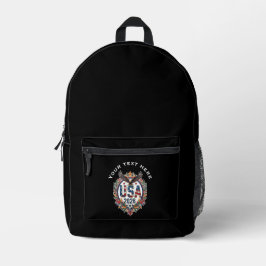 Custom USA National Soccer Team Bald Eagle Logo v1 Bedruckter Rucksack