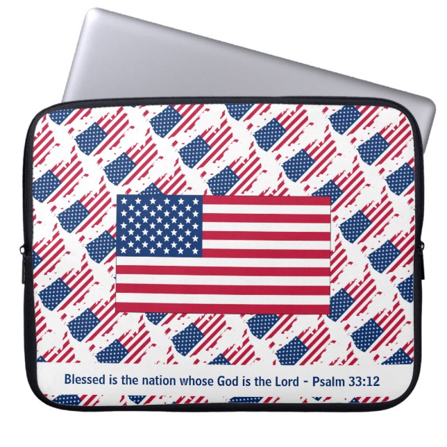 Custom USA US Flagge Patriotic Laptopschutzhülle (Vorderseite)