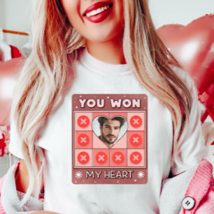 Custom Valentine Foto Liebe Shirt, Tic-Tac-Toe T-Shirt