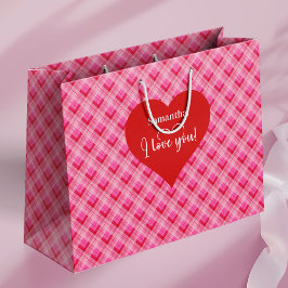 Custom Valentine Gift Bag I Love You Love Hearts Große Geschenktüte
