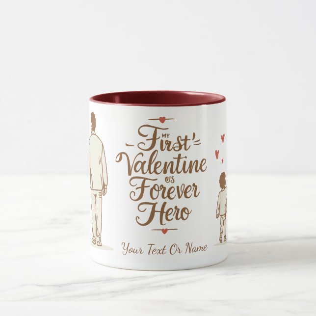 Custom Valentine Gift for Dad | Personalized Name  Tasse (Zentrum)