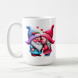 Custom Valentine Gnome Kissing Couple Sweethearts Kaffeetasse