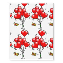 CUSTOM VALENTINE HEARS TEMPORÄRE TATOOS
