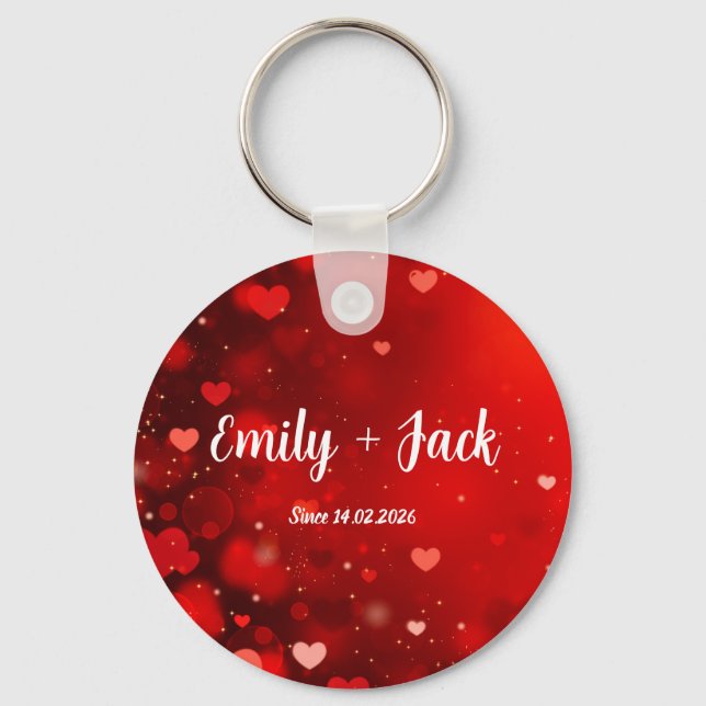 Custom Valentine  Love Gift for Him & Her Schlüsselanhänger (Vorderseite)