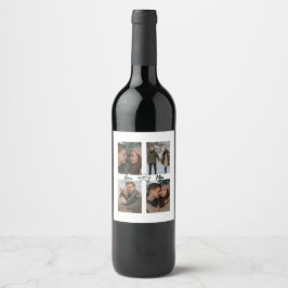 Custom Valentine Wine Label with Multiple Photos Weinetikett