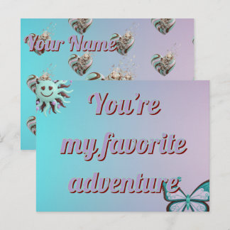 Custom  Valentine's Card | Turquoise and Purple Feiertagspostkarte