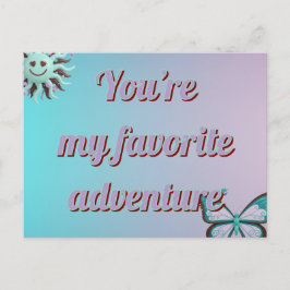 Custom  Valentine's Card | Turquoise and Purple Feiertagspostkarte