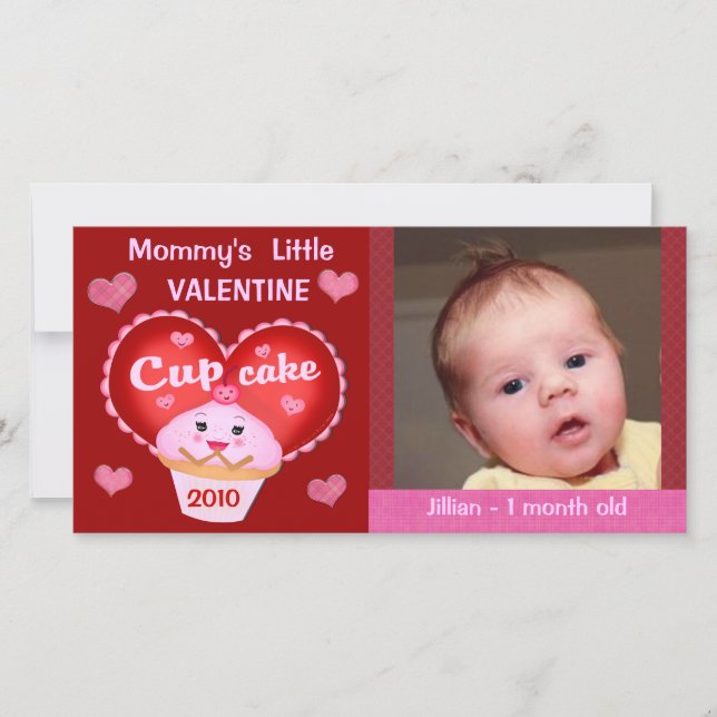 Custom Valentine's Day Baby Foto Card Feiertagskarte (Vorderseite)