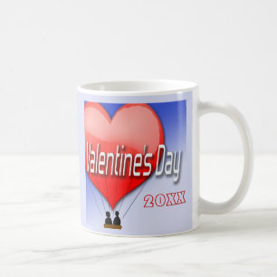 Custom Valentine's Day Fly Away W/ Me Air Ballon Kaffeetasse