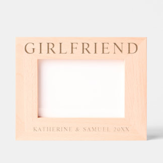 Custom Valentine's Day Girlfriend Name & Date Geätzte Rahmen