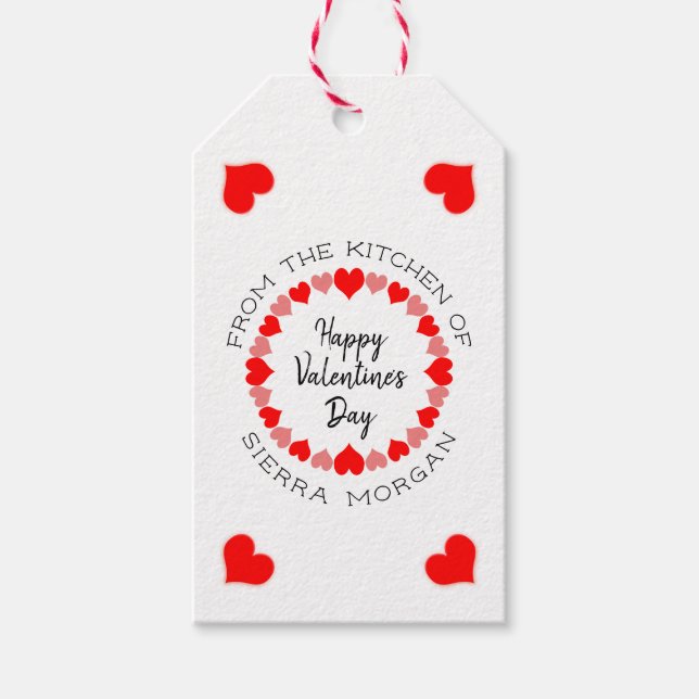 Custom Valentine's Day Heart Wreath Kitchen Lecker Geschenkanhänger (Vorderseite)