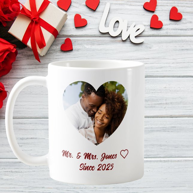 Custom Valentine's Day Mr & Mrs. Foto Kaffeetasse (Von Creator hochgeladen)