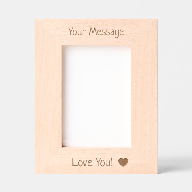 Custom Valentine's Day Personalized Wood Geätzte Rahmen (Vorderseite)