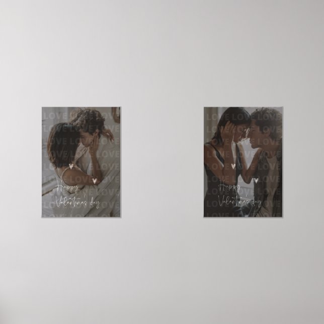 Custom Valentine's Day Romantic Couple Foto Bilderwand Sets (Vorderseite)