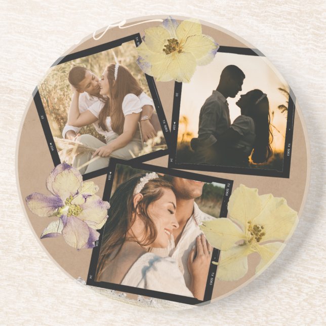 Custom Valentine's Day Romantic Couple Foto Getränkeuntersetzer (Vorne)
