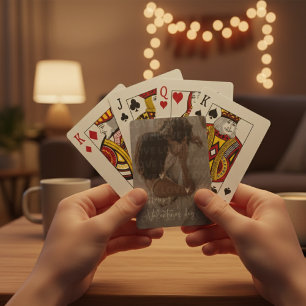 Custom Valentine's Day Romantic Couple Foto Spielkarten