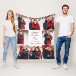 Custom Valentine's Day Romantische Liebe FotoColla Fleecedecke