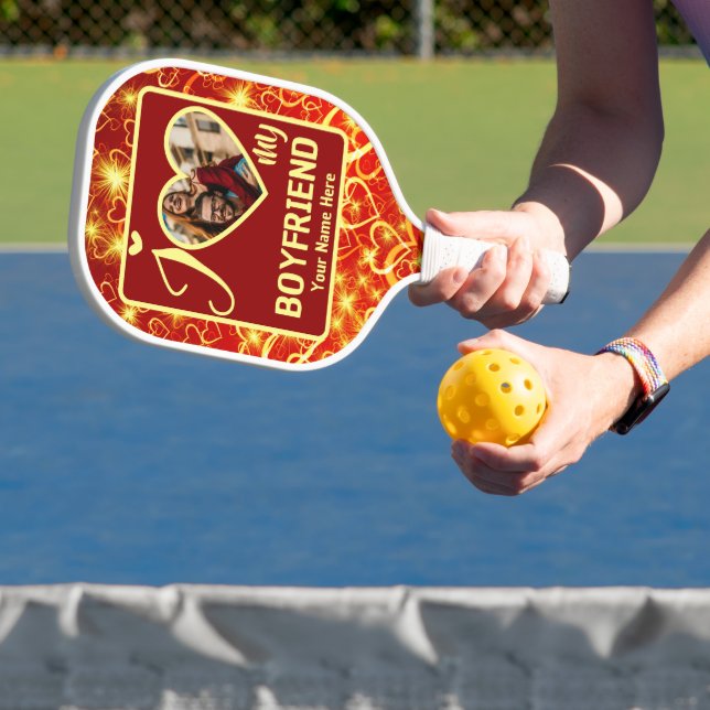 Custom Valentines Herz Foto I Liebe Mein Freund Pickleball Schläger (InSitu)