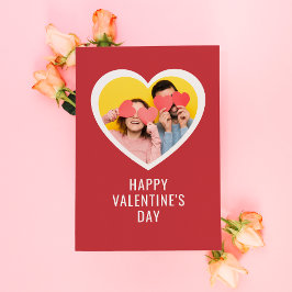 CUSTOM Valentinstag Elegantes Weißes Herz Foto Feiertagskarte