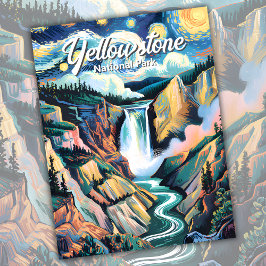 Custom Van Gogh Yellowstone Lower Falls farbig Postkarte