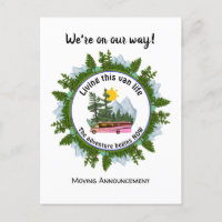 Custom Van Life Camping Ankündigung Postkarte