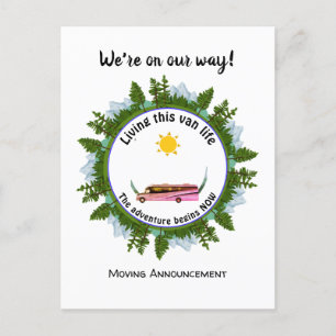 Custom Van Life Camping Ankündigung Postkarte