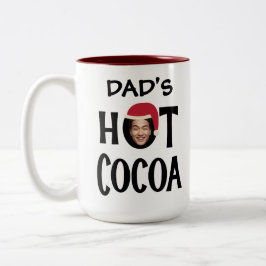 Custom Vater Face & Name Hot Cocoa Weihnachten Zweifarbige Tasse