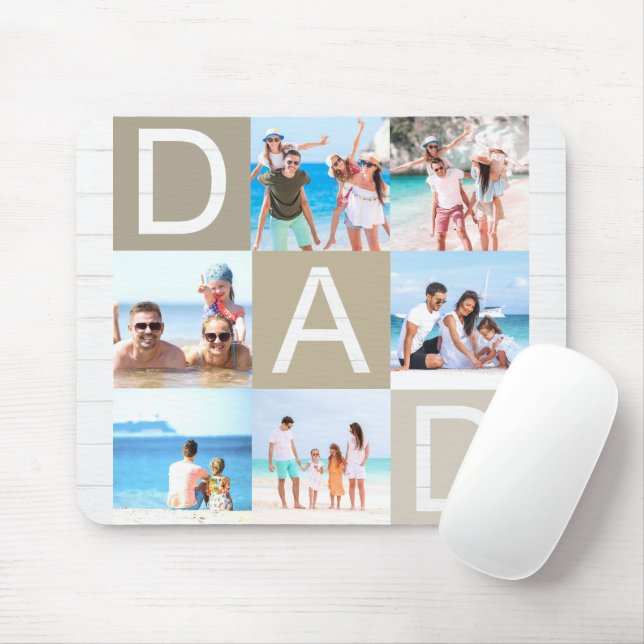 Custom Vater Vatertag Foto Collage Maus Pad Mousepad (Mit Mouse)