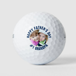 Custom Vatertag #1 Großvater Family Foto Golfball